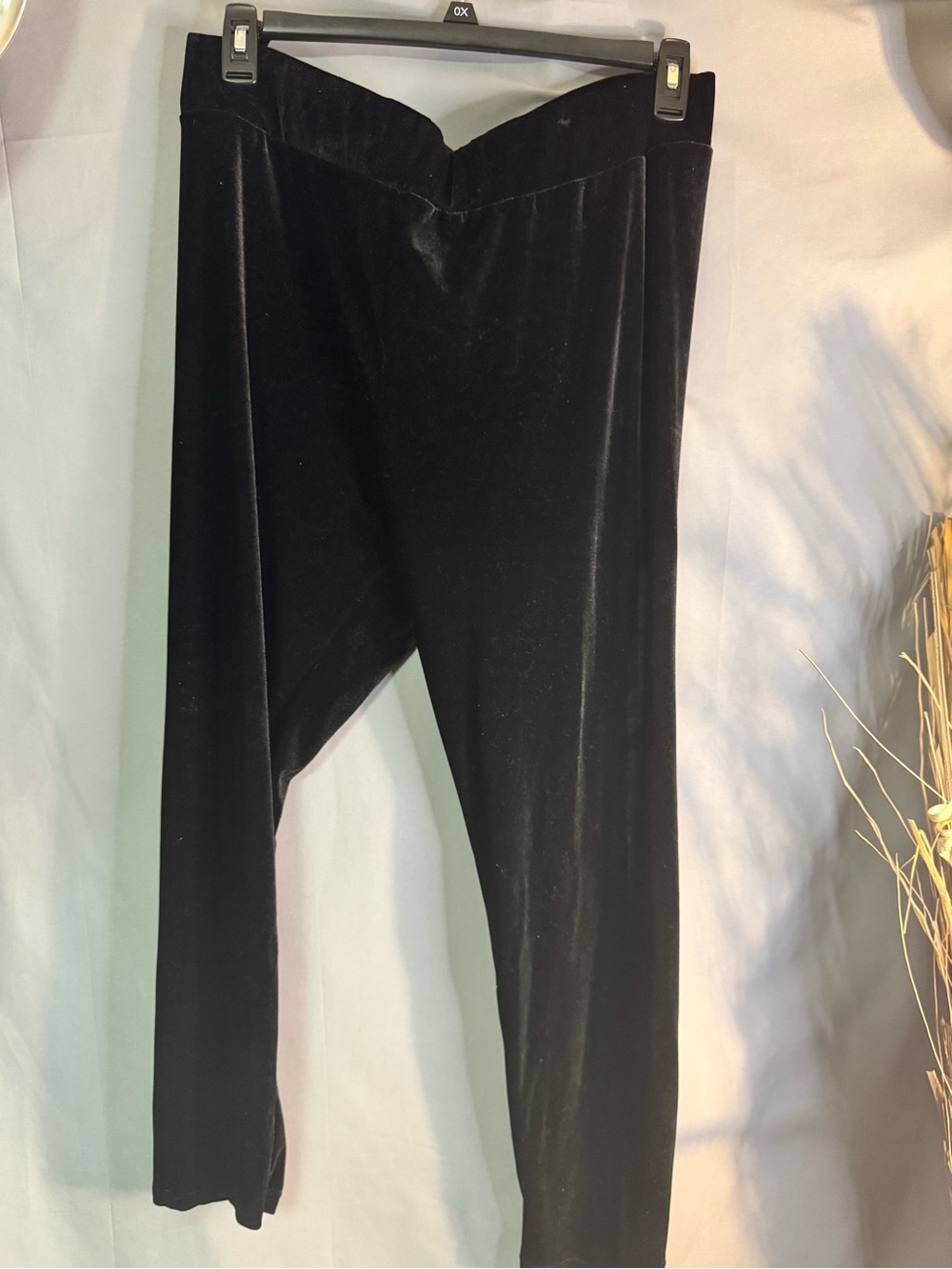 JM Collection Black Velvet High-Waist pants
